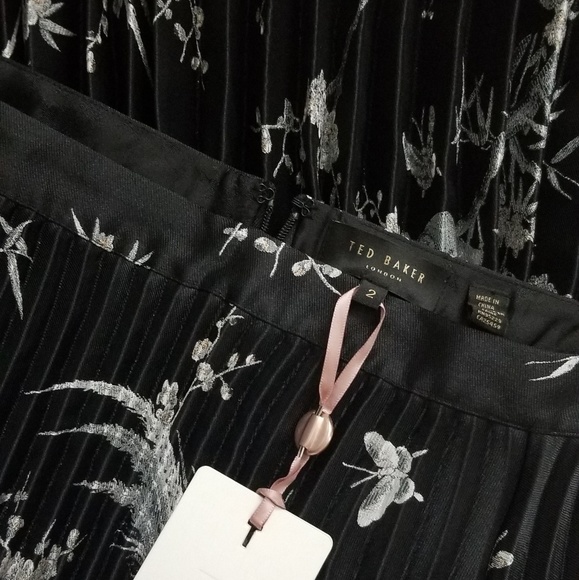 🍒NWT🍒 TED BAKER ALYCIIA JACQUARD PLEAT SKIRT - Picture 8 of 8